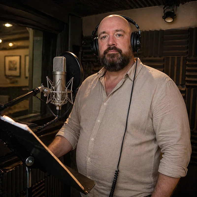 Eric Dieperink in de voice recording booth